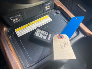 2020 Honda CR-V Hybrid Touring - Interior Steering Wheel With Keys Image
